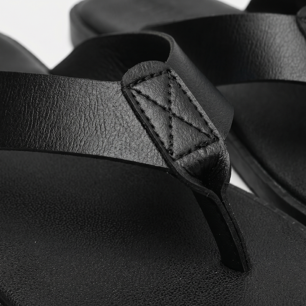 VALERIQUE | Sandales Plates en Similicuir pour Homme
