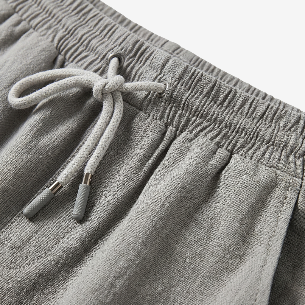 VALERIQUE | Homme Chino Short Décontracté en Mousseline - Taille Élastiquée avec Cordon de Serrage, Poches Latérales
