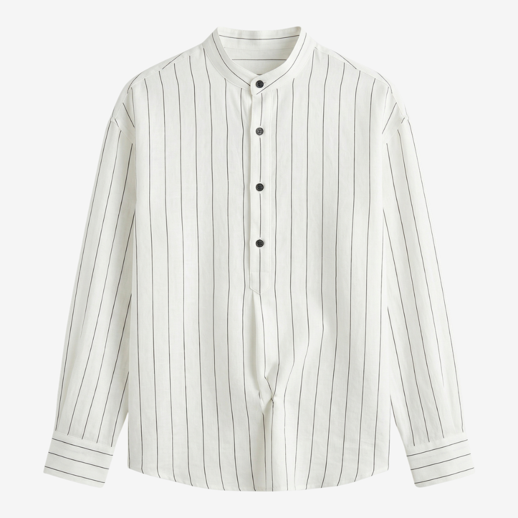 VALERIQUE | Homme Chemise col officier rayée coupe ajustée style moderne