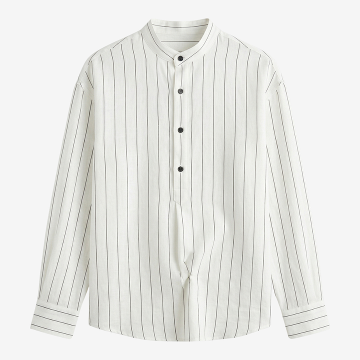 VALERIQUE | Homme Chemise col officier rayée coupe ajustée style moderne