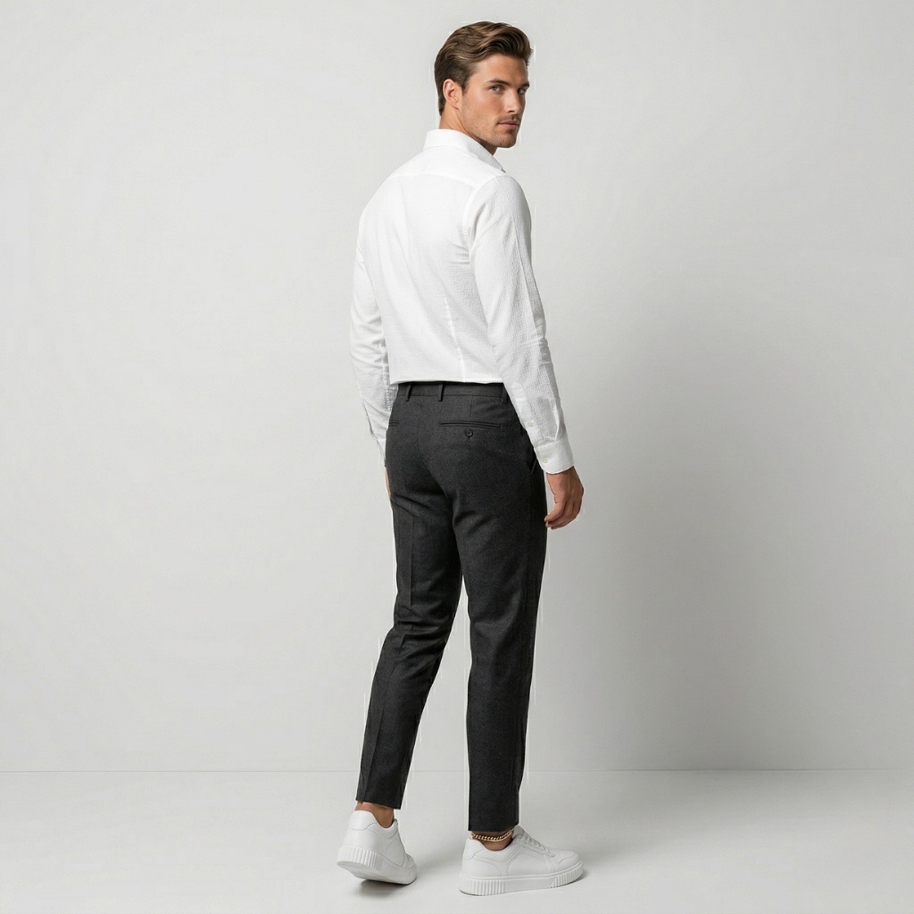 VALERIQUE | Homme baskets basses blanches à lacets avec semelle épaisse crantée style minimaliste pour usage quotidien