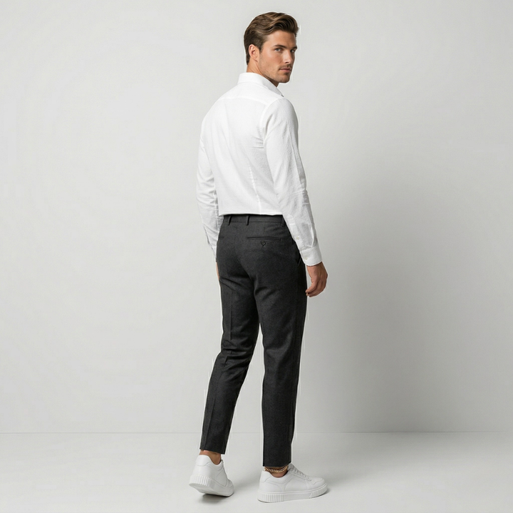 VALERIQUE | Homme baskets basses blanches à lacets avec semelle épaisse crantée style minimaliste pour usage quotidien