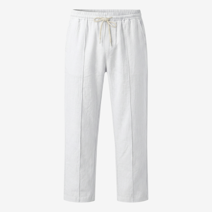 VALERIQUE | Homme Pantalon Décontracté en Mousseline - Taille Élastiquée avec Cordon de Serrage, Poches Latérales