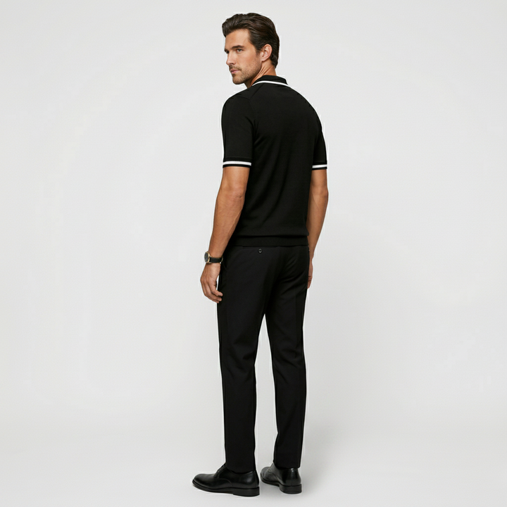 VALERIQUE | Homme Polo en coton coupe ajustée manches courtes col contrasté style décontracté