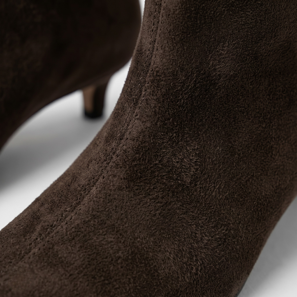 VALERIQUE | Bottines à Talon Pointu en Daim Femme - Café, Kaki et Noir