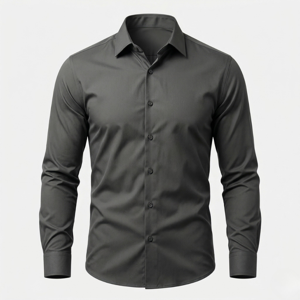 VALERIQUE | Homme Chemise en coton coupe ajustée manches longues style décontracté