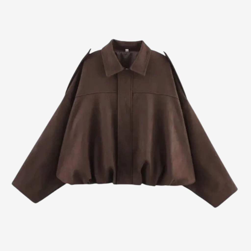 VALERIQUE | Veste Oversized en Cuir Femme - Café, Beige et Noir