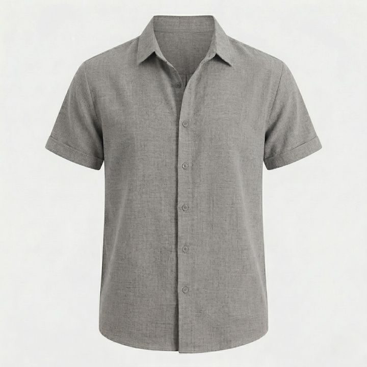 VALERIQUE | Homme Chemise en lin coupe ajustée manches courtes style décontracté