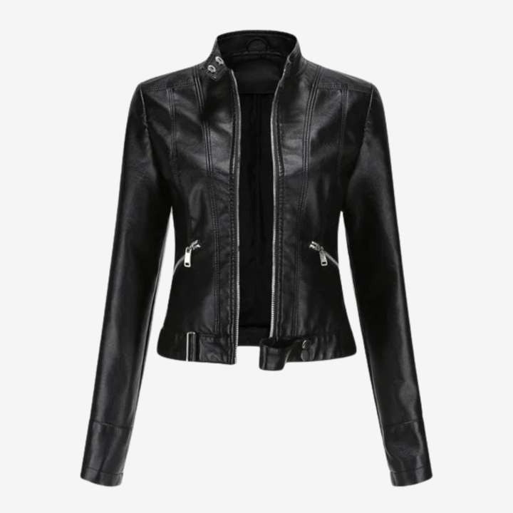 VALERIQUE | Veste en Cuir Femme - Café et Noir