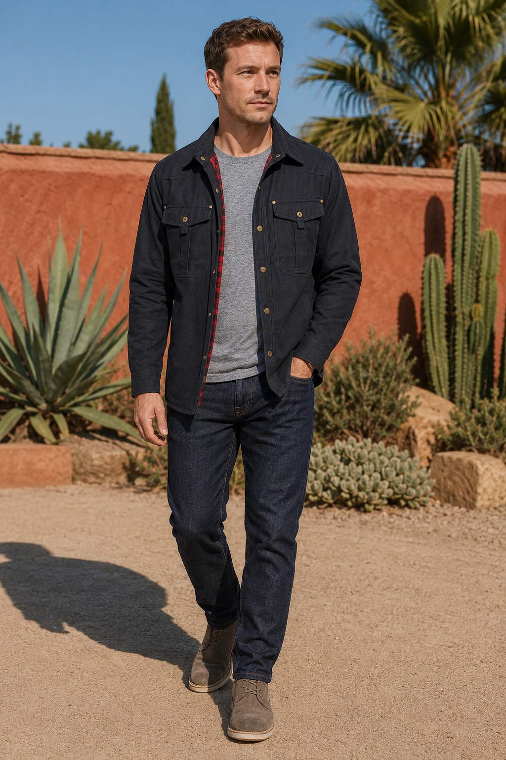 VALERIQUE | Veste Cargo en Coton pour Homme – Col Revers et Coupe Classique