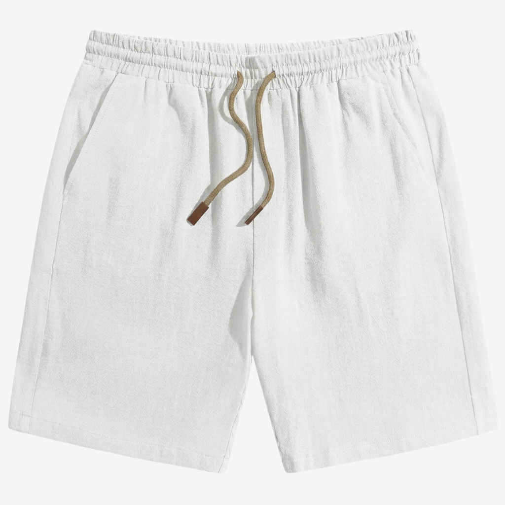 VALERIQUE | Homme Chino Short Décontracté en Mousseline - Taille Élastiquée avec Cordon de Serrage, Poches Latérales