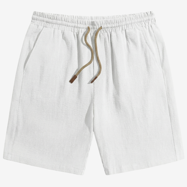 VALERIQUE | Homme Chino Short Décontracté en Mousseline - Taille Élastiquée avec Cordon de Serrage, Poches Latérales