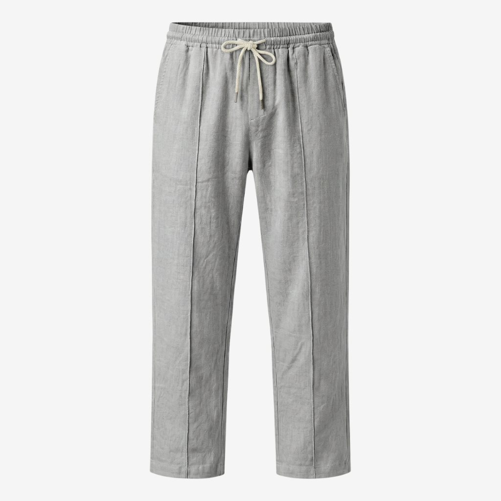 VALERIQUE | Homme Pantalon Décontracté en Mousseline - Taille Élastiquée avec Cordon de Serrage, Poches Latérales