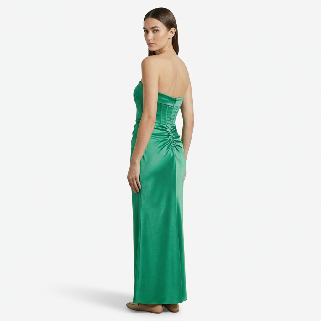 VALERIQUE | Femme Robe longue bustier coupe ajustée style fluide