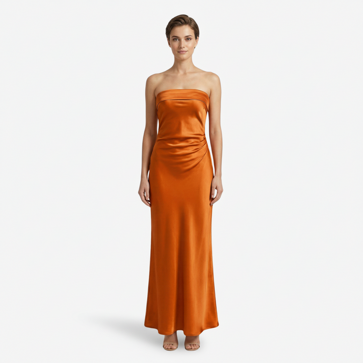 VALERIQUE | Femme Robe longue bustier coupe ajustée style fluide