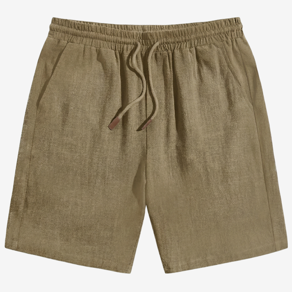 VALERIQUE | Homme Chino Short Décontracté en Mousseline - Taille Élastiquée avec Cordon de Serrage, Poches Latérales
