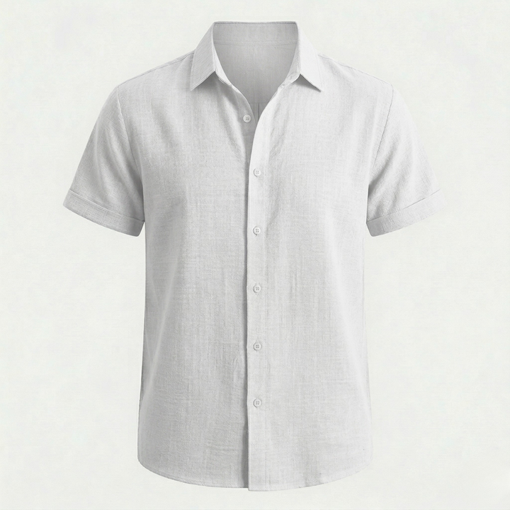 VALERIQUE | Homme Chemise en lin coupe ajustée manches courtes style décontracté