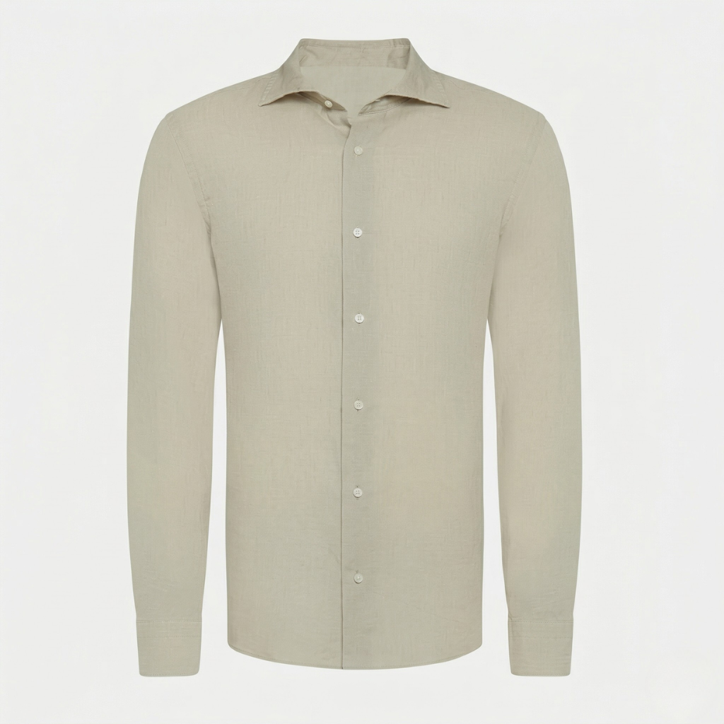 VALERIQUE | Homme Chemise en lin coupe ajustée manches longues style décontracté