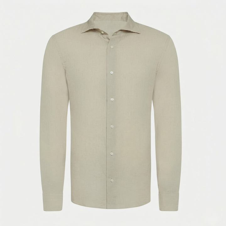 VALERIQUE | Homme Chemise en lin coupe ajustée manches longues style décontracté
