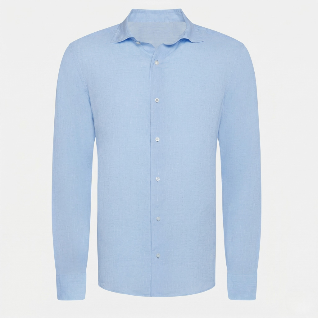 VALERIQUE | Homme chemise en lin respirante à manches longues, coupe ajustée élégante et style décontracté