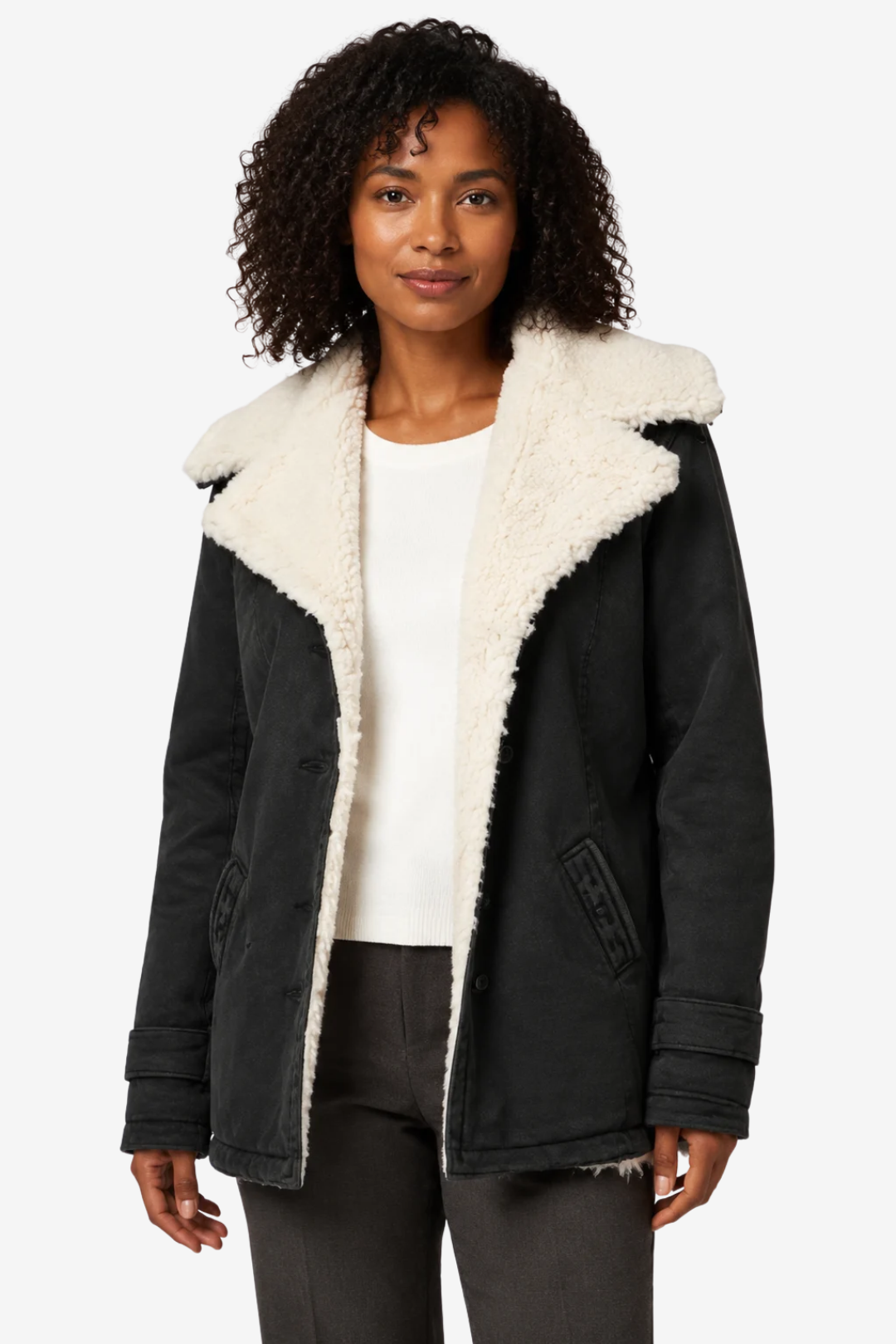 VALERIQUE | Manteau d’hiver à manches longues pour femme – Doublure polaire et fermeture boutonnée