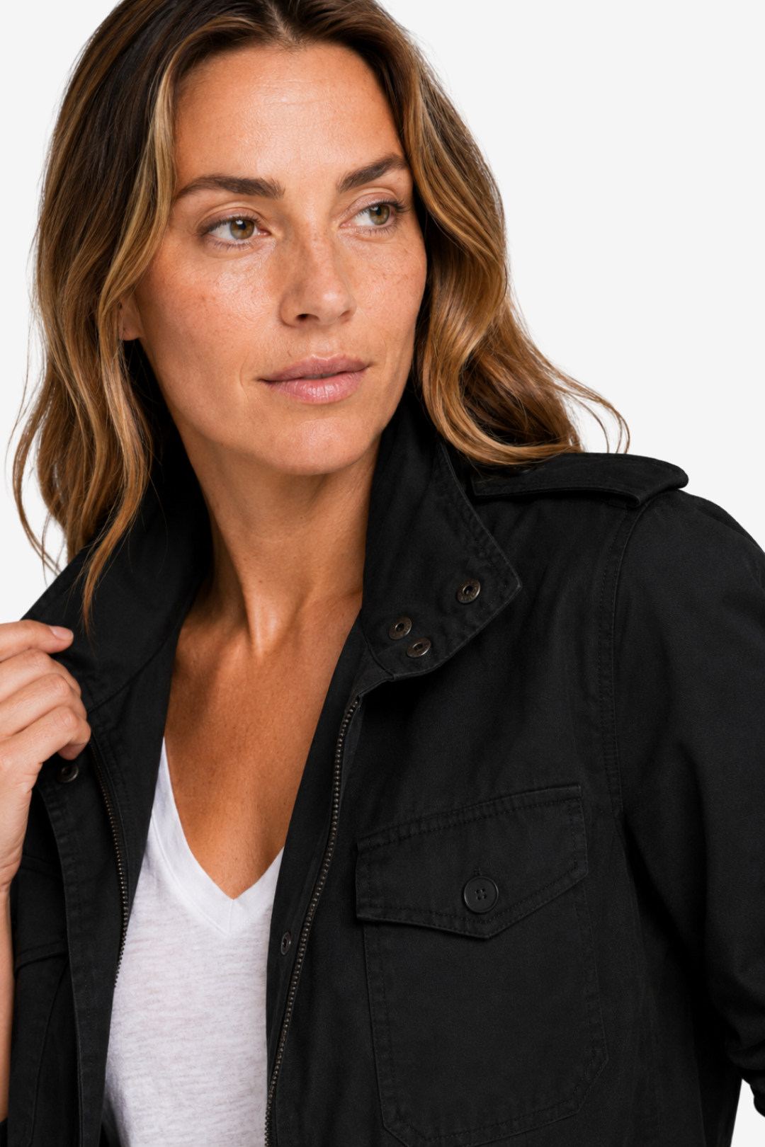 VALERIQUE | Manteau de mi-saison pour femme – Modèle avec poches utilitaires fermeture zippée et boutons-pression