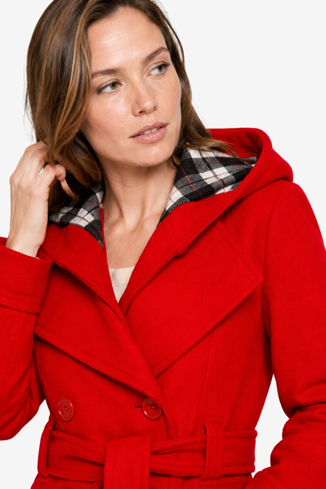 VALERIQUE | Manteau long à capuche ceinturé pour femme – Design croisé