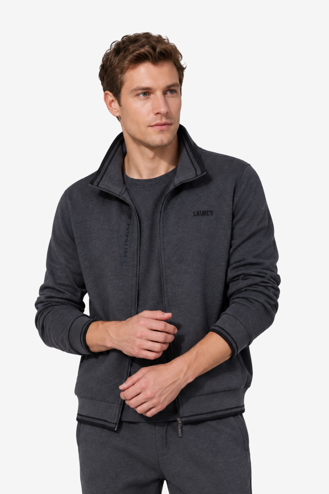 VALERIQUE | Ensemble de Survêtement Homme – Design Zippé avec Col Montant et Finitions Côtelées