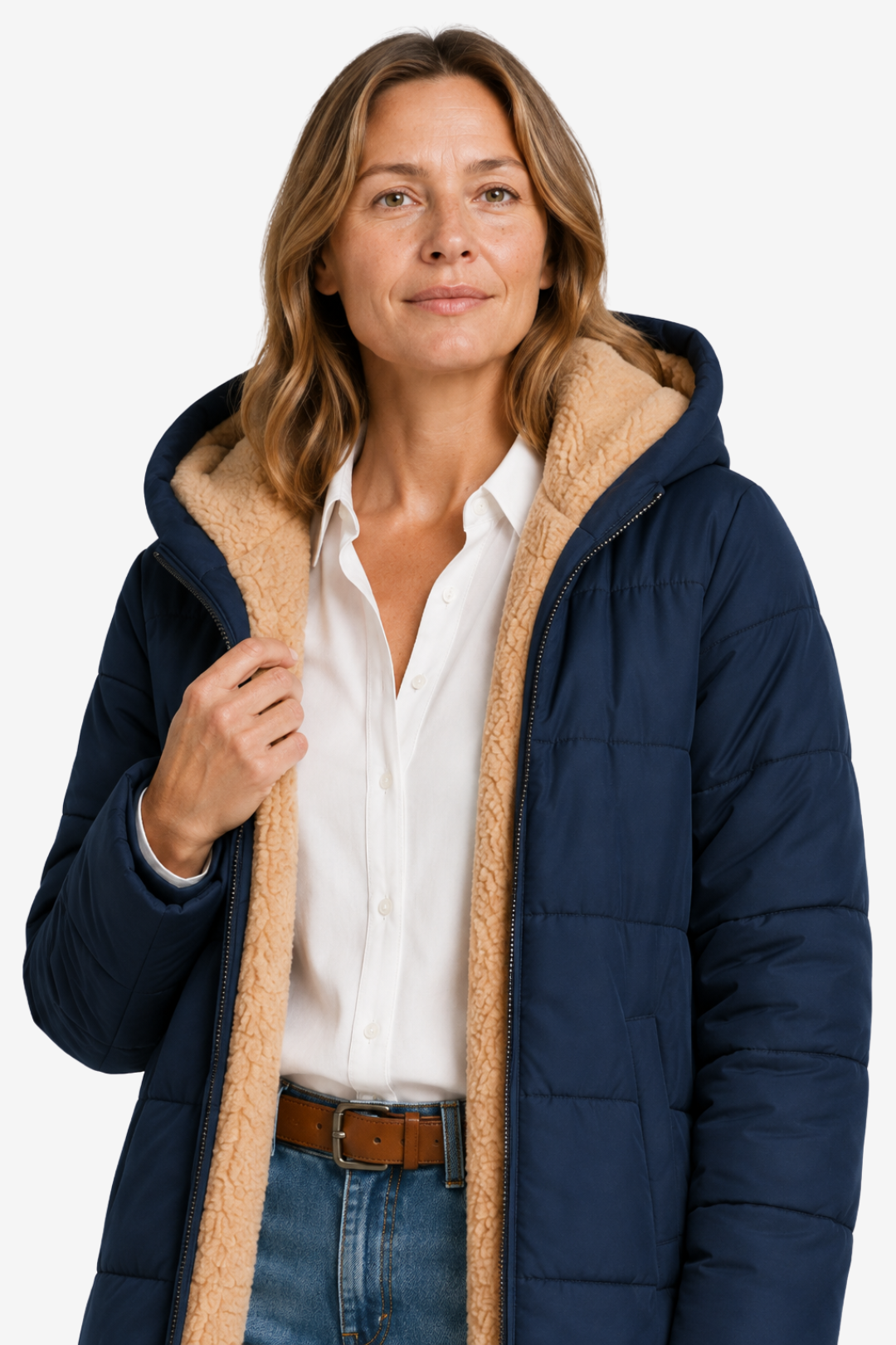 VALERIQUE | Manteau d'hiver long pour femme – Coupe moderne matelassée avec capuche