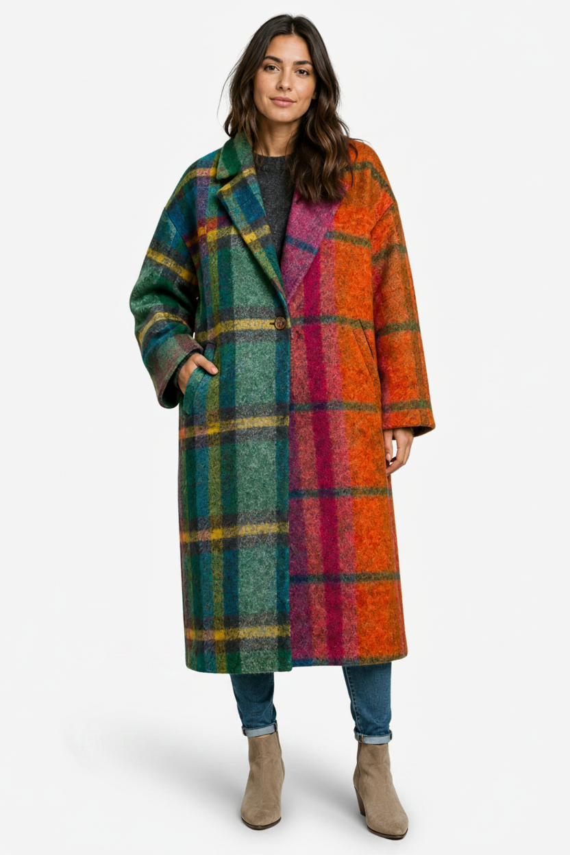 VALERIQUE | Manteau Long Ceinturé pour Femme – Fermeture Croisée avec Col à Revers et Ceinture à Nouer