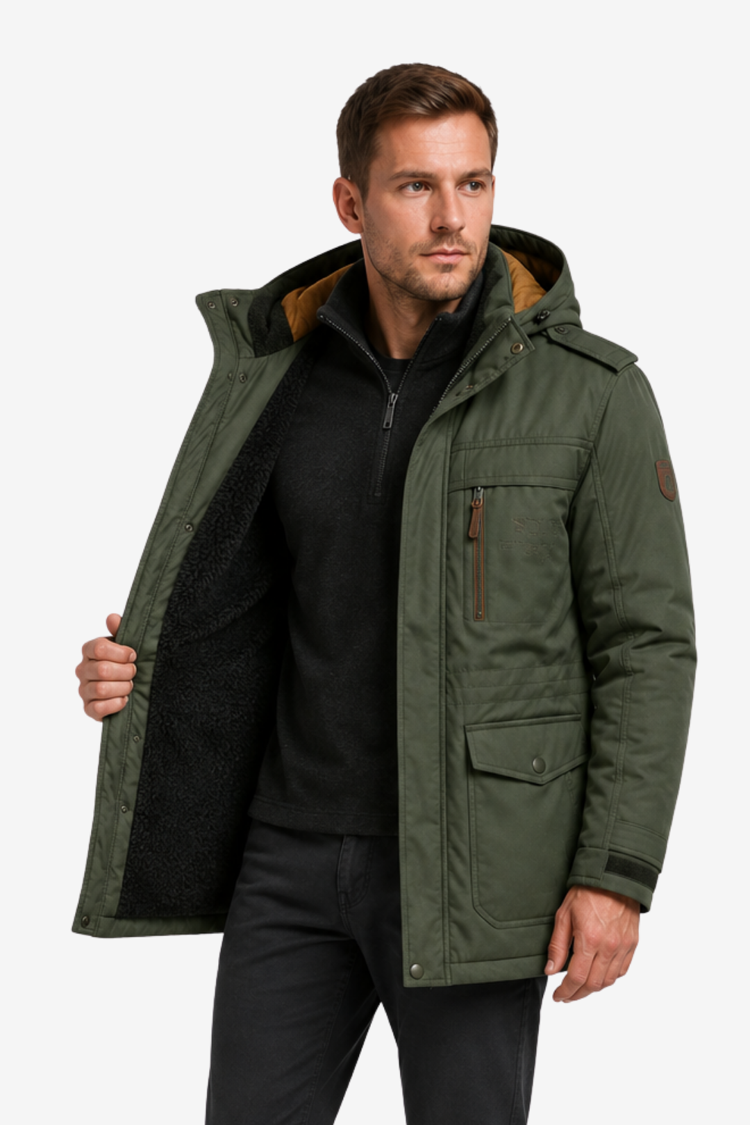 VALERIQUE | Parka mi-longue pour homme – Capuche et fermeture zippée