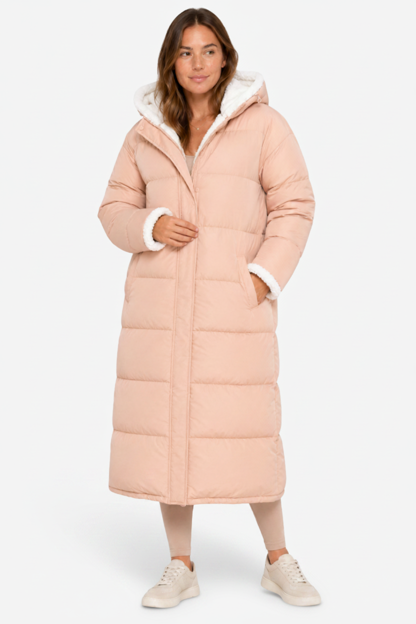 VALERIQUE | Veste matelassée réversible pour femme – Modèle à capuche zippé pour superposition par temps froid