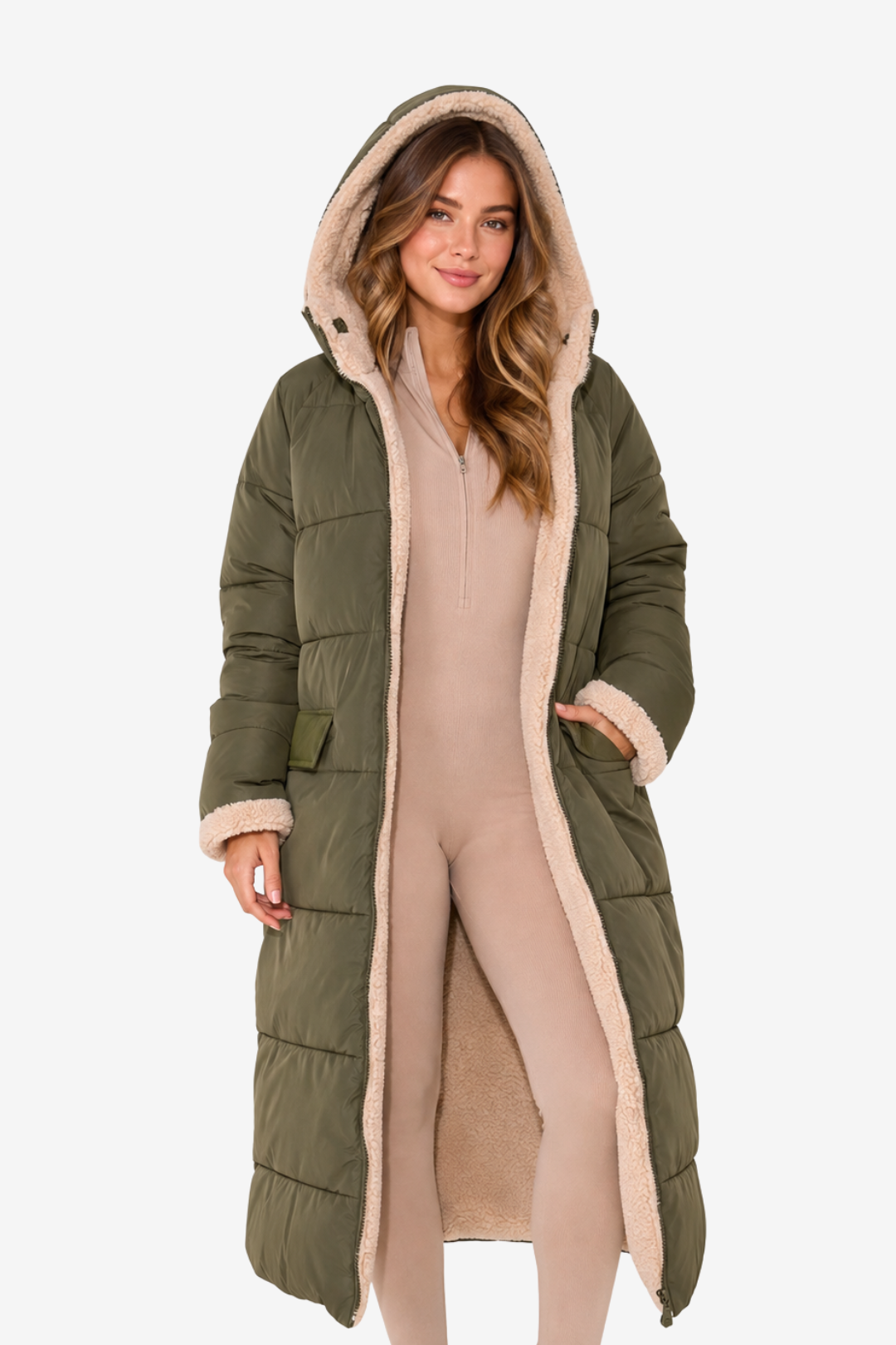 VALERIQUE | Veste matelassée réversible pour femme – Modèle à capuche zippé pour superposition par temps froid