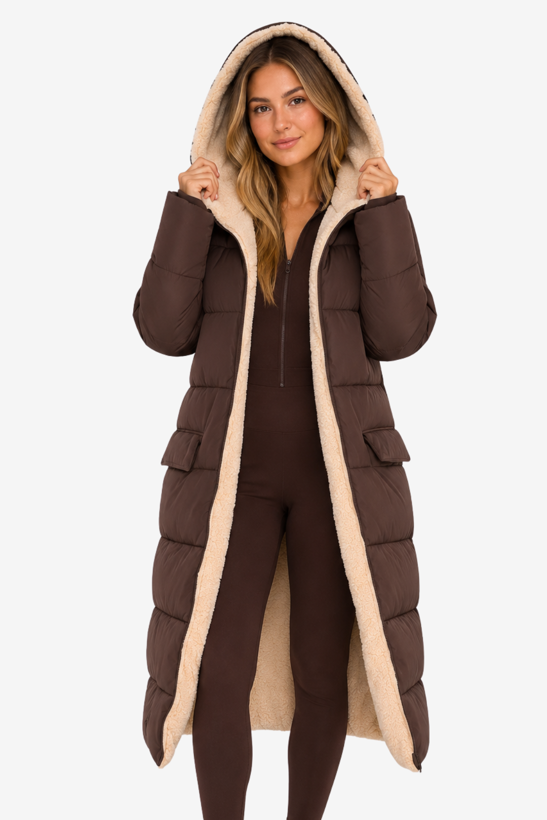 VALERIQUE | Veste matelassée réversible pour femme – Modèle à capuche zippé pour superposition par temps froid