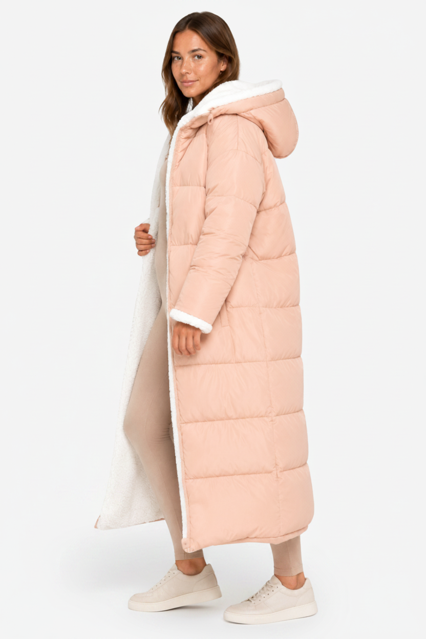 VALERIQUE | Veste matelassée réversible pour femme – Modèle à capuche zippé pour superposition par temps froid