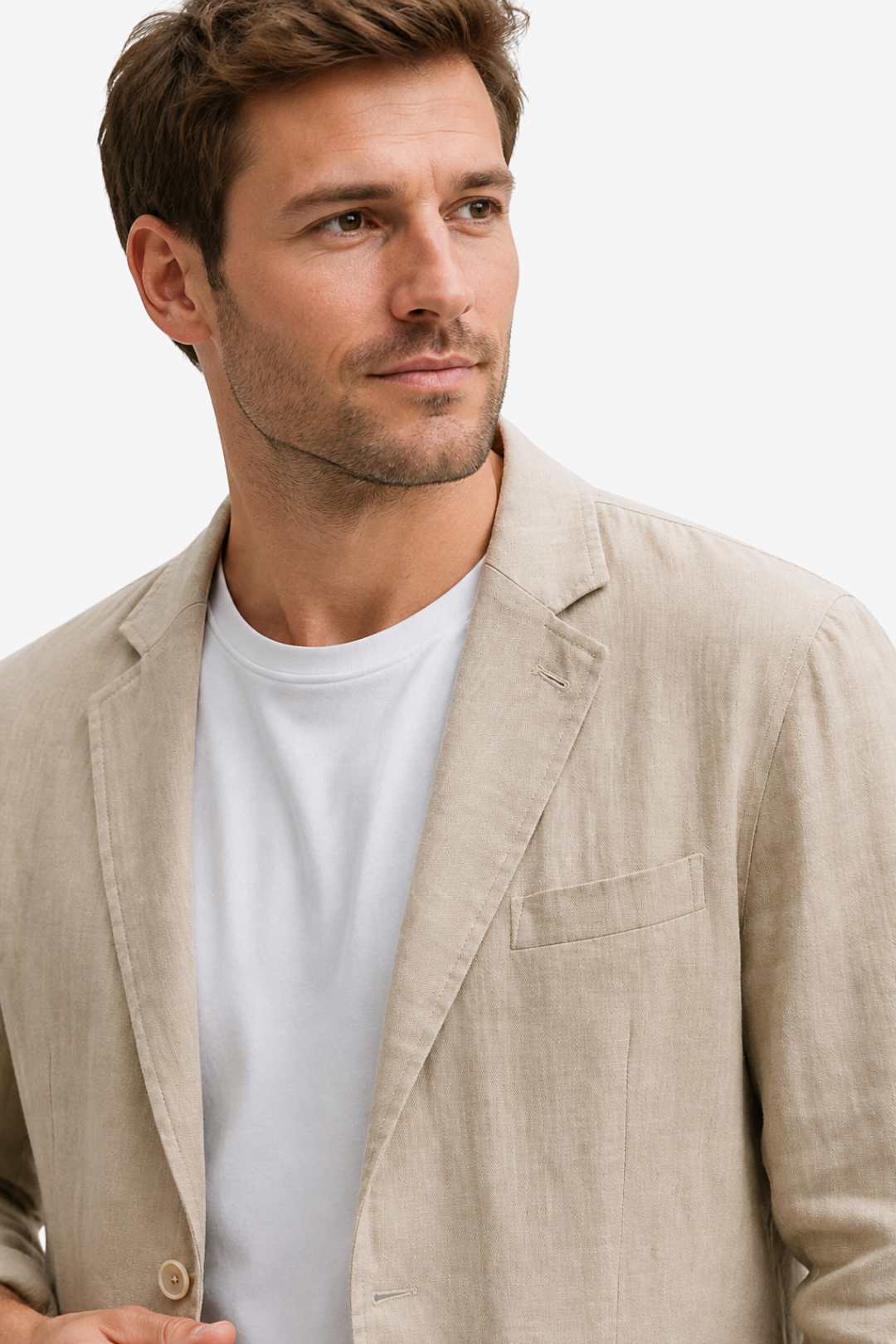 VALERIQUE | Blazer léger ajusté pour homme – Devant à deux boutons avec revers cranté et poches plaquées