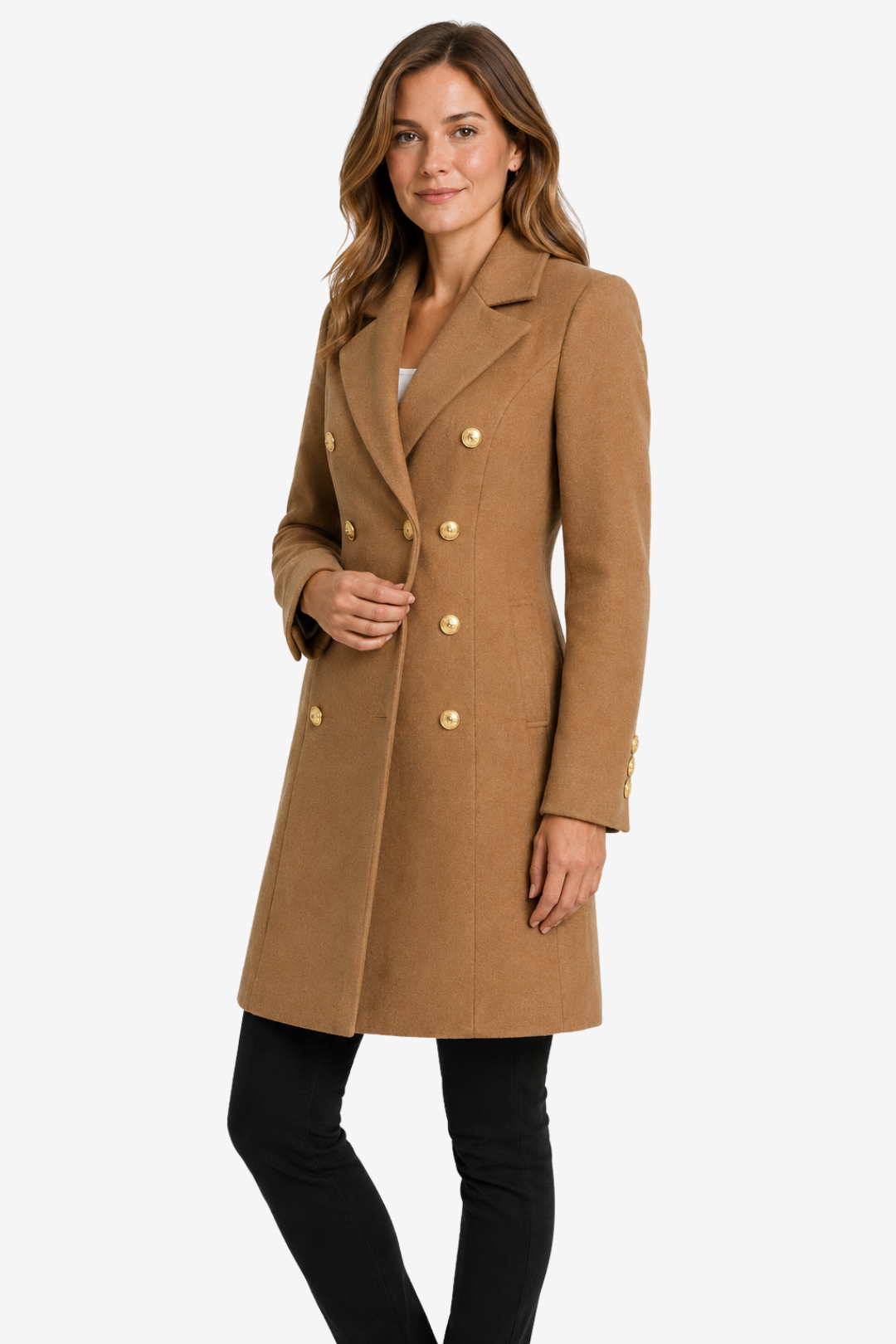 VALERIQUE | Manteau long cintré pour femmes – Boutonnage croisé avec doublure intérieure