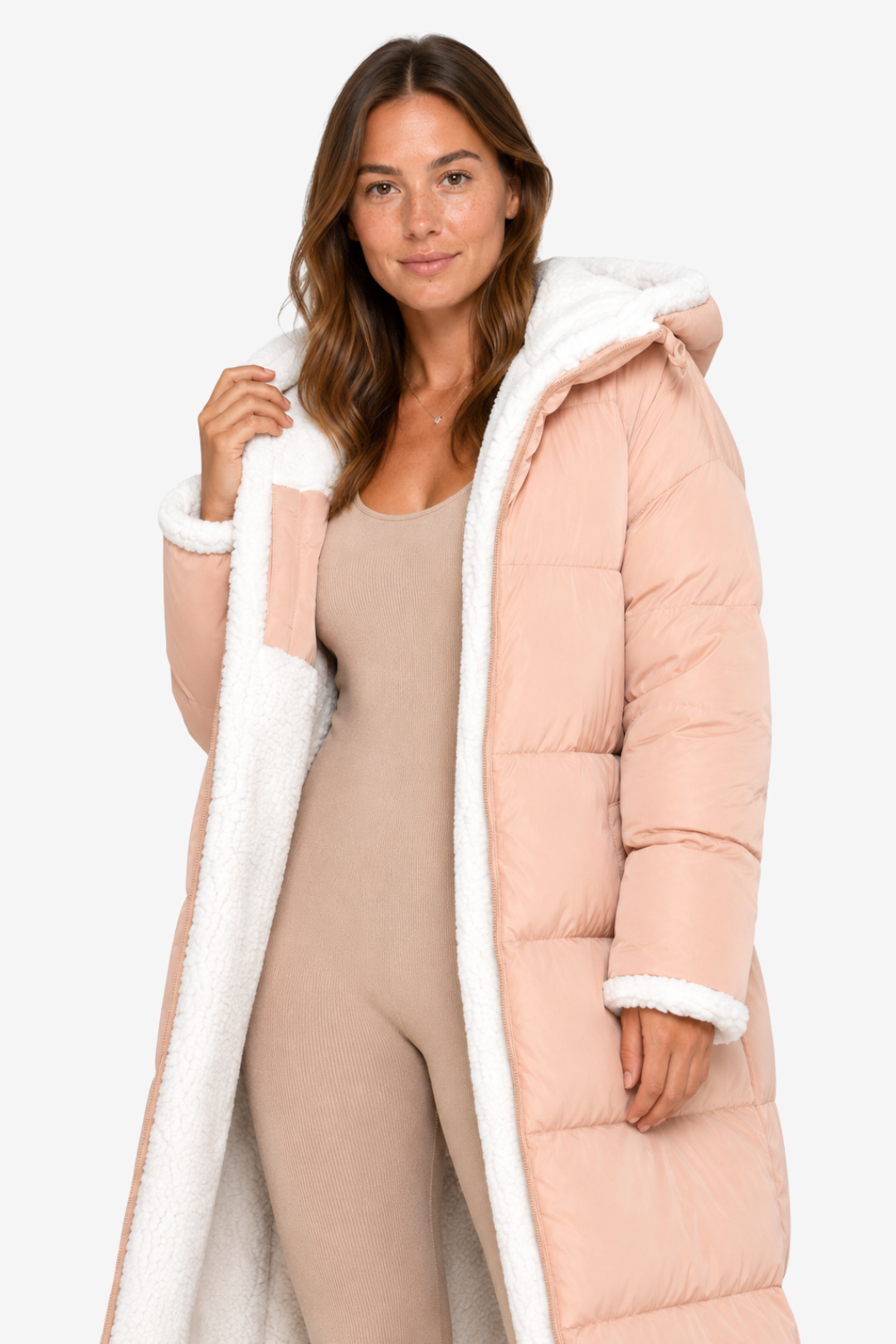 VALERIQUE | Veste matelassée réversible pour femme – Modèle à capuche zippé pour superposition par temps froid
