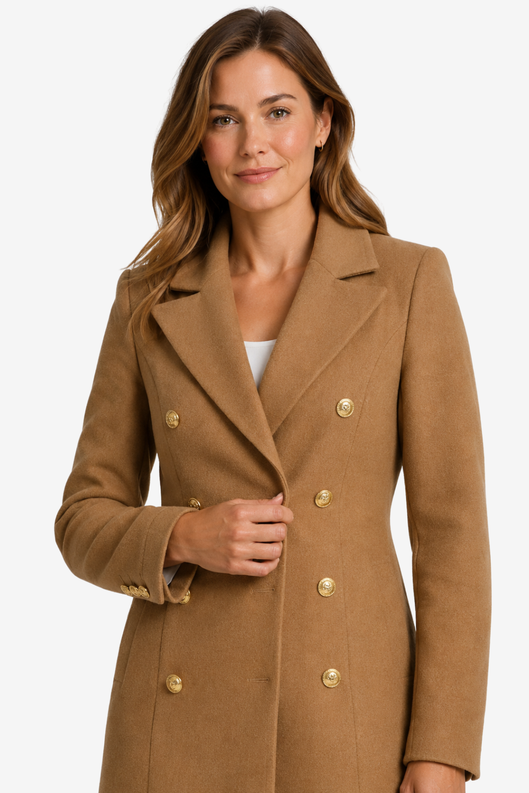 VALERIQUE | Manteau long cintré pour femmes – Boutonnage croisé avec doublure intérieure