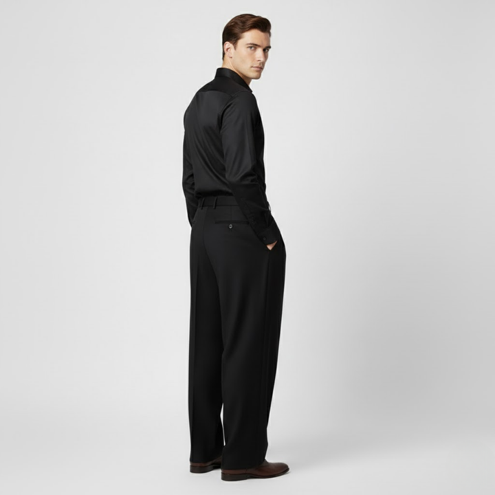 VALERIQUE | Pantalon Plissé à Jambe Large pour Homme – Style Casual Moderne