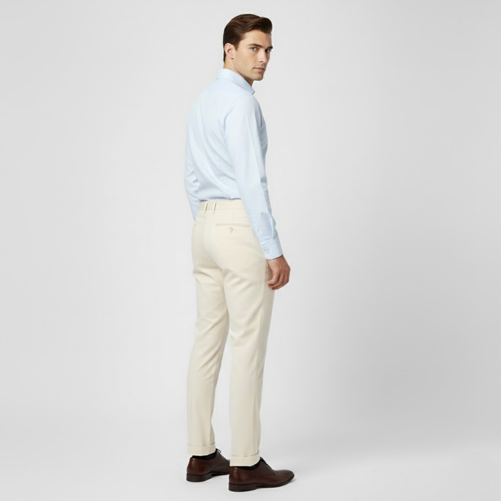 VALERIQUE | Pantalon Homme Coupe Slim en Mélange de Coton – Style Tailleur Moderne