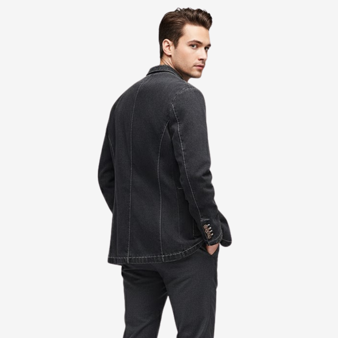VALERIQUE | Blazer Décontracté en Jean pour Homme – Coupe Slim Élégante