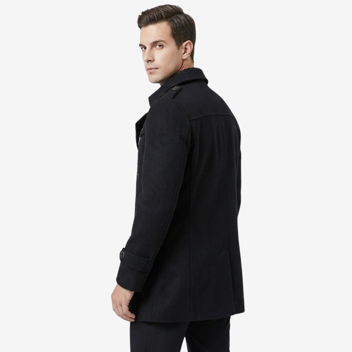 VALERIQUE | Manteau en Laine à Simple Boutonnage pour Homme – Élégance Classique