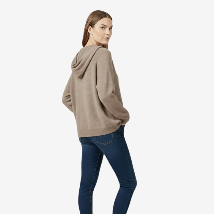 VALERIQUE | Pull à Capuche Décontracté en Laine pour Femme – Coupe Ample