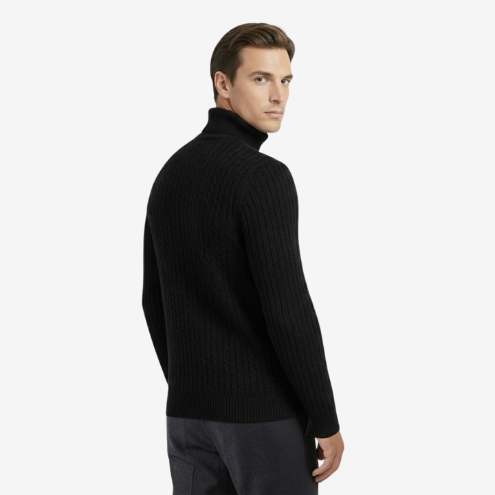 VALERIQUE | Pull Homme en Maille Demi-Zip – Style Intemporel
