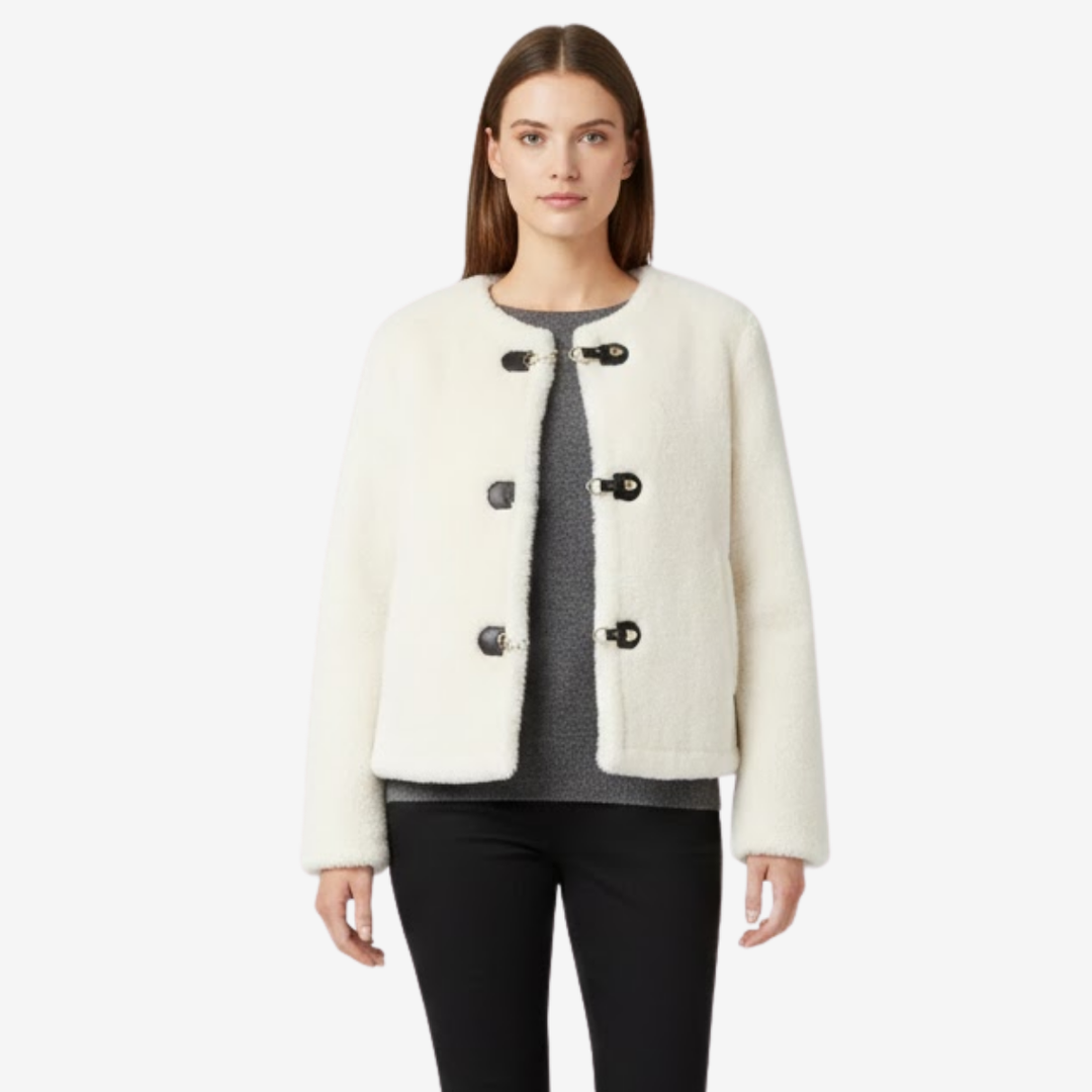 VALERIQUE | Veste en Fausse Fourrure pour Femme – Boutons Toggle