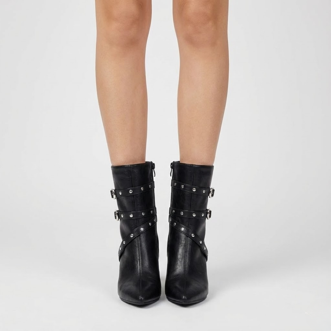 VALERIQUE | Bottines en Cuir Synthétique pour Femme – Bout Pointu