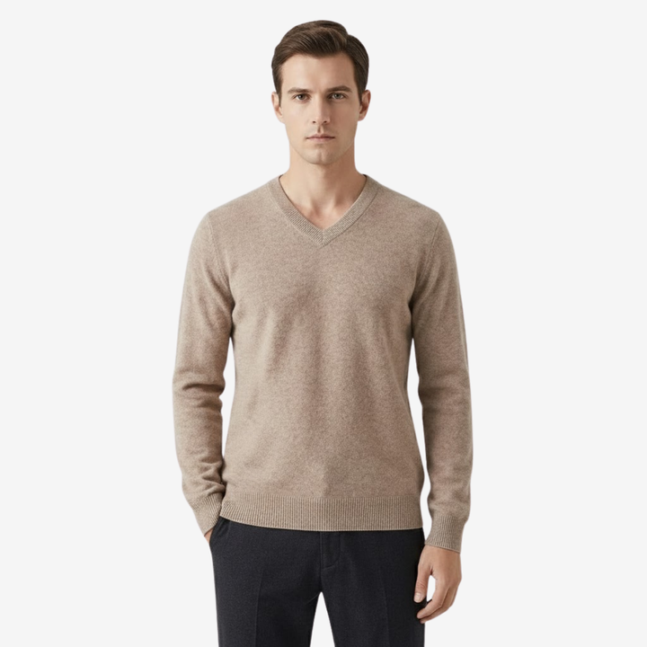 VALERIQUE | Pull Homme en Laine Mérinos à Col V – Maille de Classique