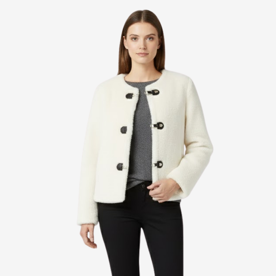 VALERIQUE | Veste en Fausse Fourrure pour Femme – Boutons Toggle