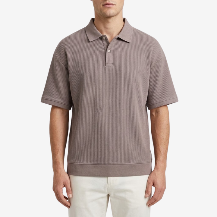 Valerique | Polo Homme en Coton Maille Côtelée – Col Classique Décontracté